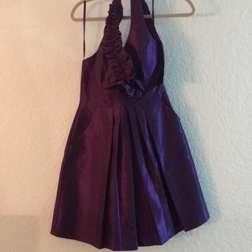 Purple halter top homecoming dress
